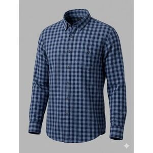 J. Crew A9338 Men's Blue & DarkBlue Button Up Long Sleeve Flannel Shirt. Size XL